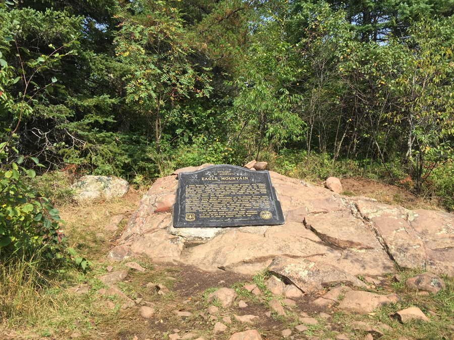 Marker on Summit of Eagle Mountain - Highest point in Minnesota and BWCA